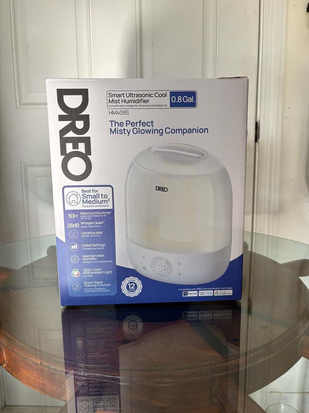 Dreo Smart Ultrasonic Cool Mist Humidifier 0.8 Gal HM409S White